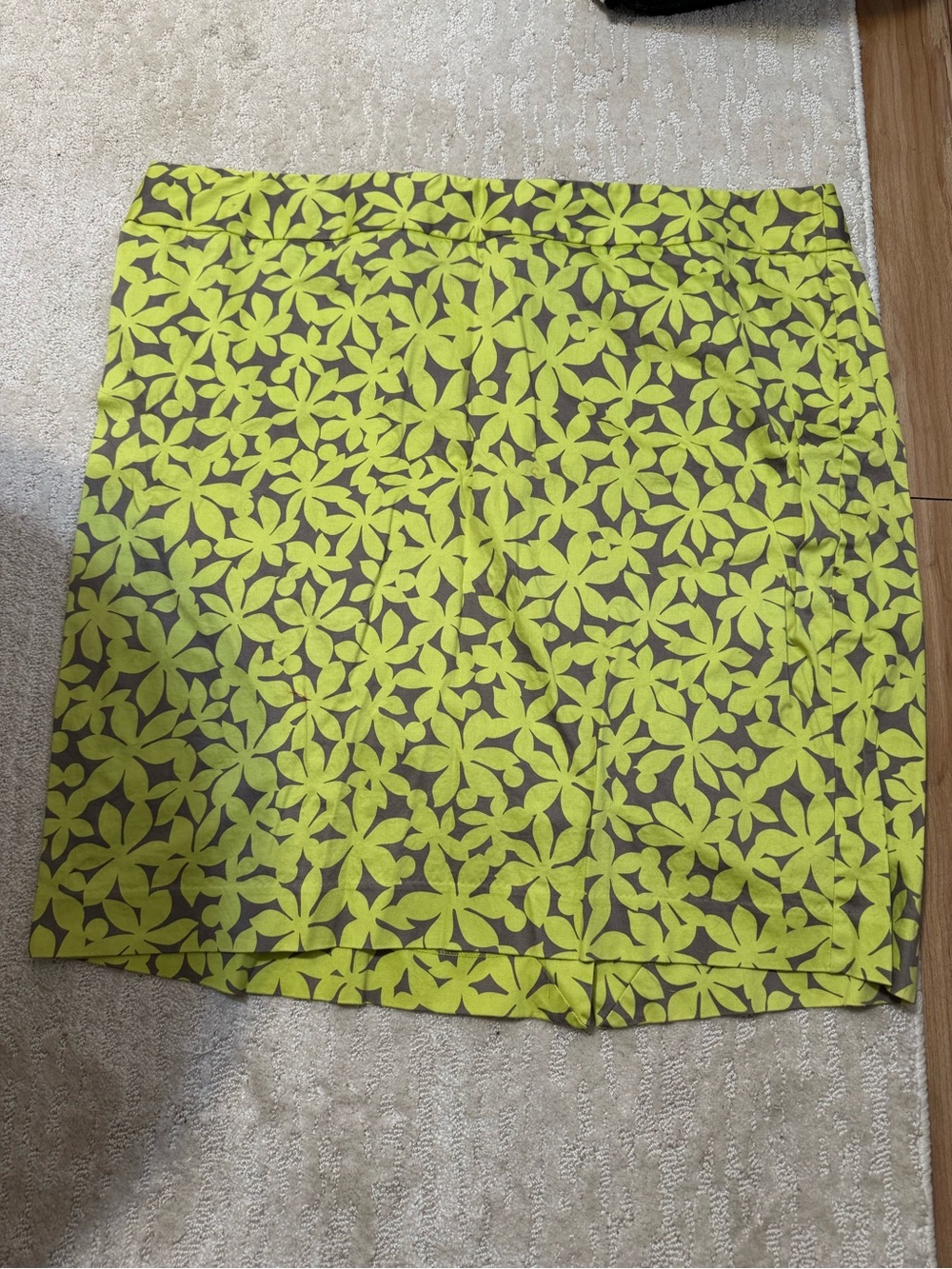 Lane Bryant Lime Green Floral Print Mini Skirt